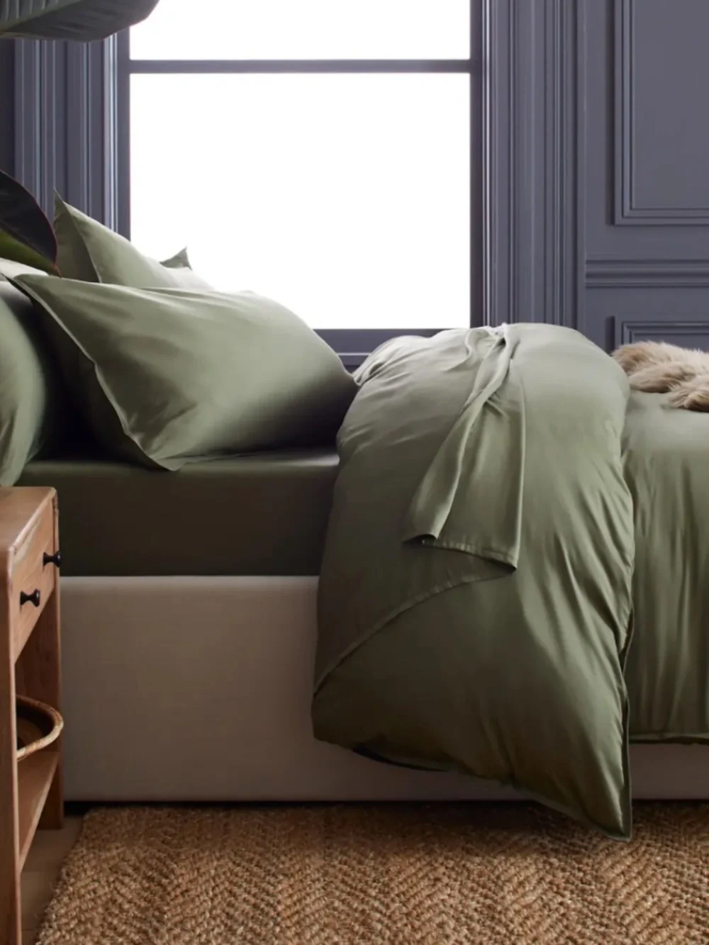 New Bamboo Pillowcase Set King Olive green